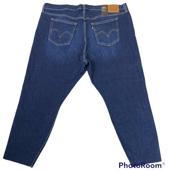 Levis Big E Jeans Wedgie Skinny Womens SZ 22W Crop Raw Hem Button Fly Plus - Picture 5 of 16